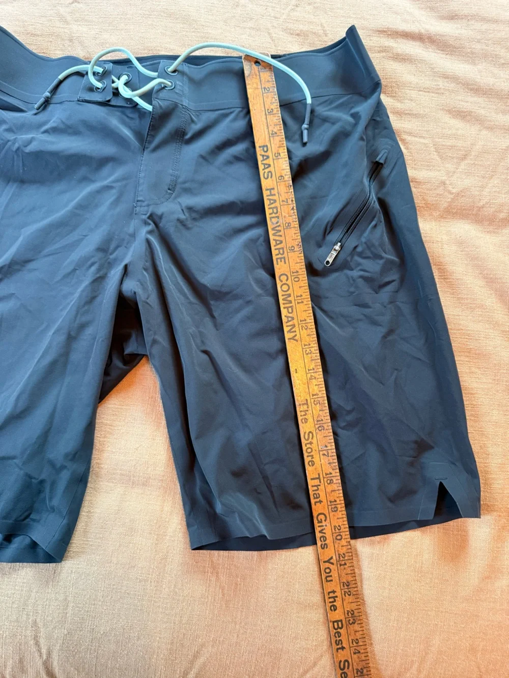 lululemon athletica Navy Board Shorts with Light Blue Drawcord